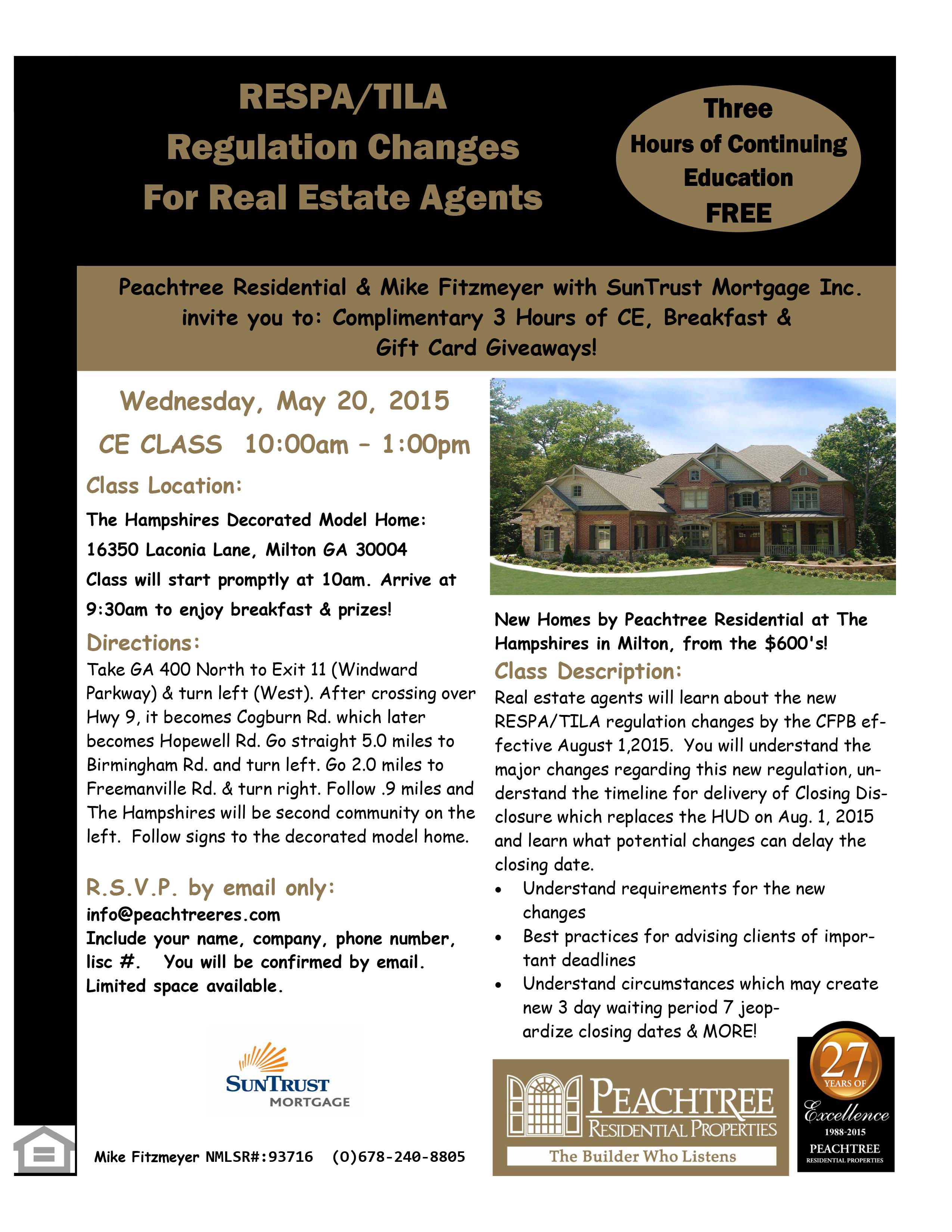 herberg duurzame grondstof vloot Peachtree Residential Hosting Free Continuing Education Class on May 20th -  Peachtree Residential