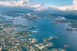 overview shot of lake norman in north carolina